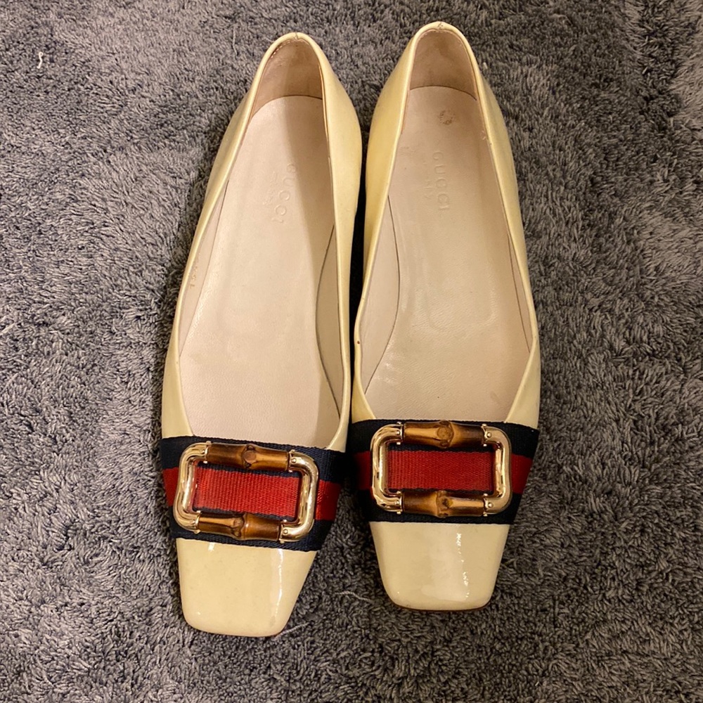 Gucci patent bamboo loafers 5B